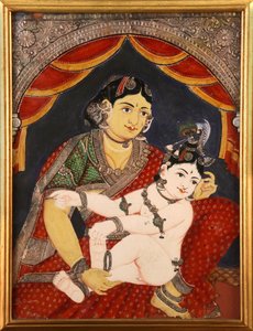 Krishna, Scuola di pittura di Tanjavore, fine XIX secolo, Tamil Nadu, India da Unknown